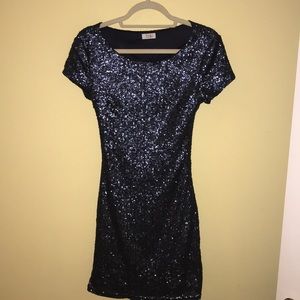 Navy blue sequin dress